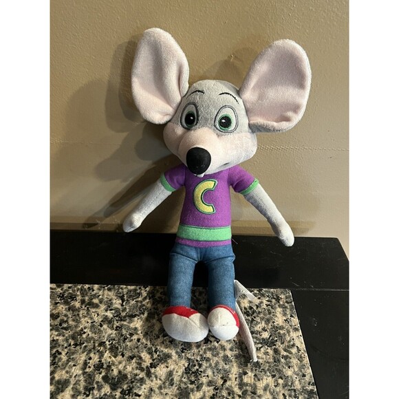 Chuck E Cheese Plush 13 In Mouse Purple Green Shorts Pizza Soft Chucky 2013 - Picture 5 of 6